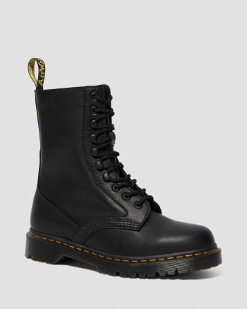 Dr Martens Harron Leather Moto Mid Calf Cizmy Panske Čierne | 4089-UFKNV